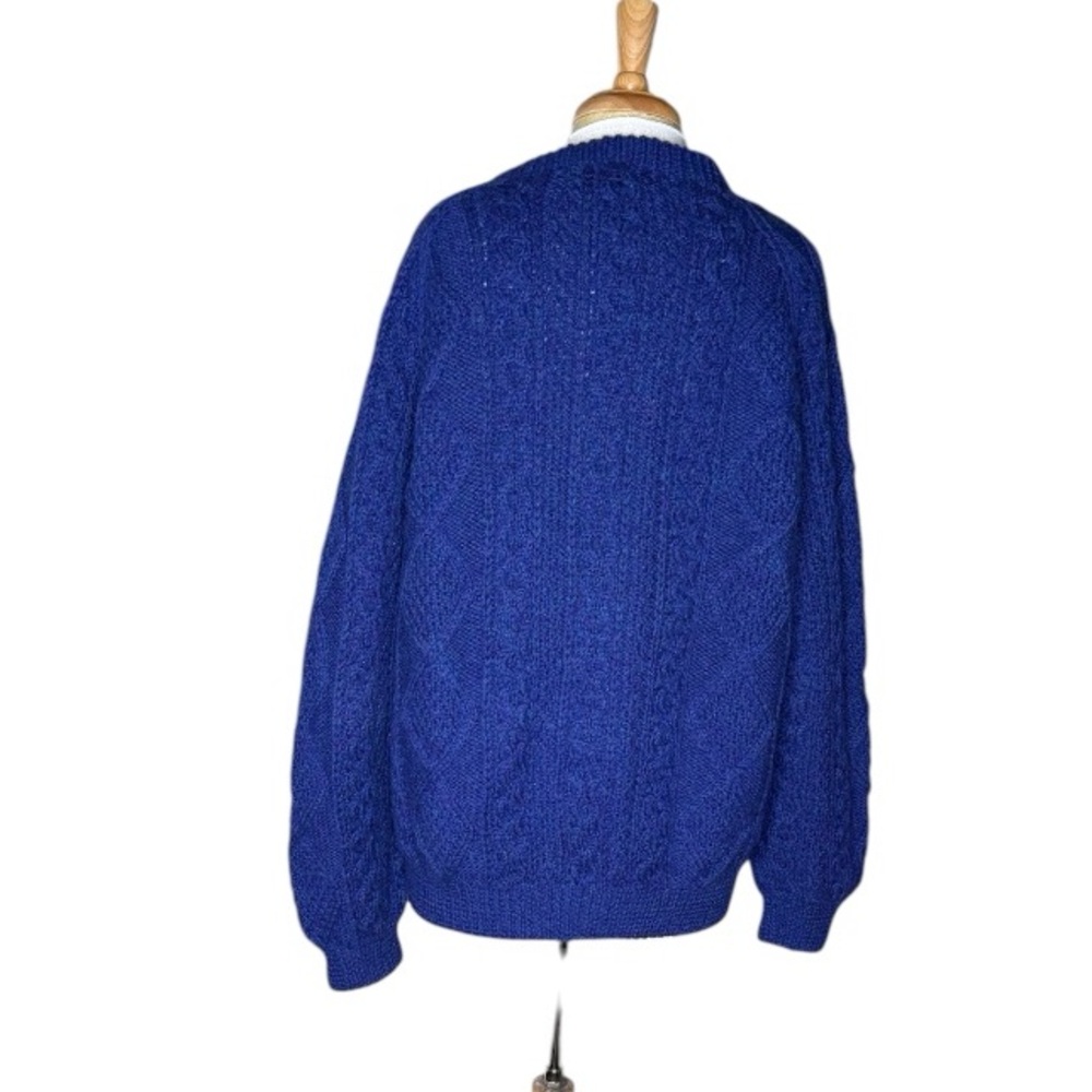 Athena Designs Wool Irish Cableknit Cardigan Sweater - Picture 2 of 5